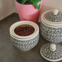 Load image into Gallery viewer, Polish Pottery ceramic container 0,75L "Hieroglyphs"