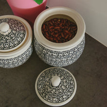 Load image into Gallery viewer, Polish Pottery ceramic container 1,0L "Hieroglyphs"