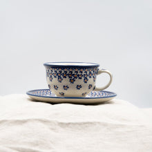 Load image into Gallery viewer, Polish Pottery ceramic cup with the saucer 220ml "Flower Rain" | Agzu store