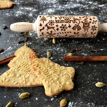 Load image into Gallery viewer, Embossed rolling pin with pattern &quot;Merry Christmas&quot; | Agzu store
