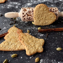 Load image into Gallery viewer, Embossed rolling pin with pattern "Merry Christmas" | Agzu store