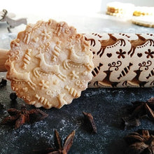 Load image into Gallery viewer, Embossed rolling pin with pattern "Reindeers" | Agzu store