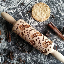 Load image into Gallery viewer, Embossed rolling pin with pattern "Snowman" | Agzu store