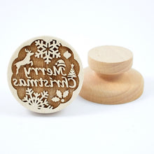 Load image into Gallery viewer, Embossed wooden stamp with pattern &quot;Merry Christmas&quot; | Agzu store
