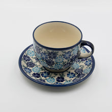 Load image into Gallery viewer, Polish Pottery cup with saucer 0,5L dec. 1232A