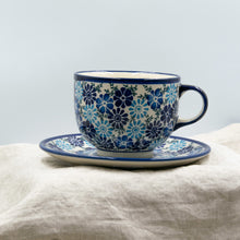 Load image into Gallery viewer, Polish Pottery cup with saucer 0,5L dec. 1232A
