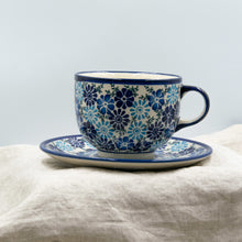 Load image into Gallery viewer, Polish Pottery cup with saucer 0,5L dec. 1232A