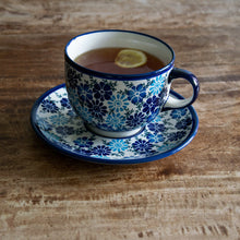 Load image into Gallery viewer, Polish Pottery cup with saucer 0,5L dec. 1232A