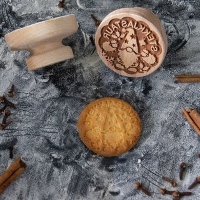 Embossed wooden stamp with pattern 