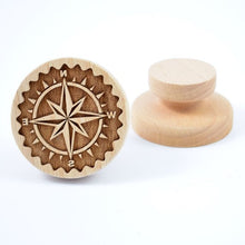 Load image into Gallery viewer, Wooden stamp with pattern &quot;COMPASS&quot; | Agzu store
