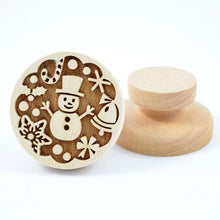 Load image into Gallery viewer, Embossed wooden stamp with pattern &quot;Snowman&quot; | Agzu store

